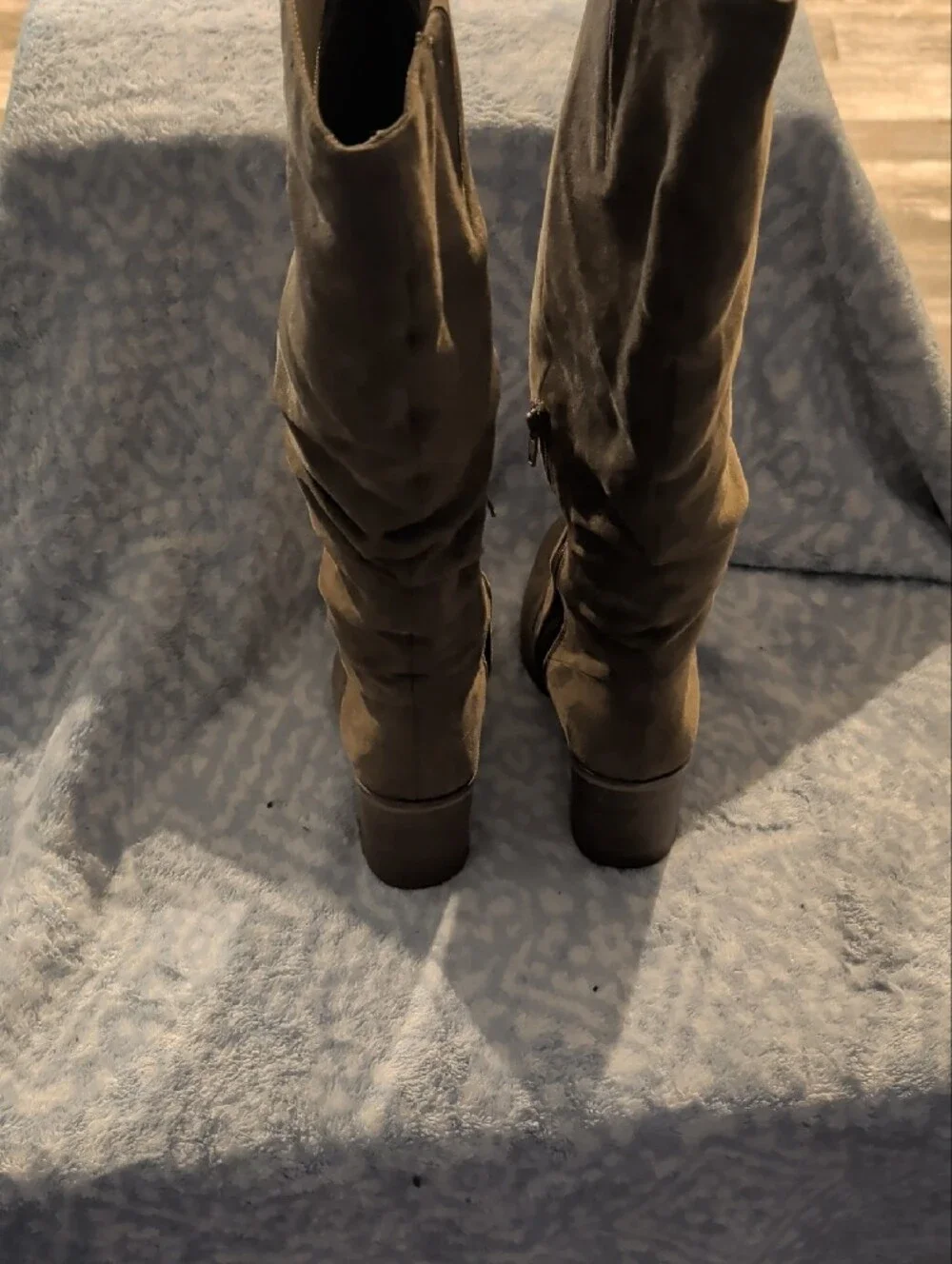 Womens Tall Pointed Toe Suede Boots - Brown
